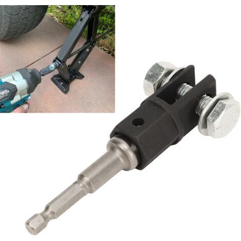 Adaptador para gato de tijera [Juego] Aleación de cromo vanadio, 13/16 pulgadas y 1/2 pulgada. Adaptador para gato de tijera para taladro y llave de impacto. Adaptador fiable y duradero. Conexión de d