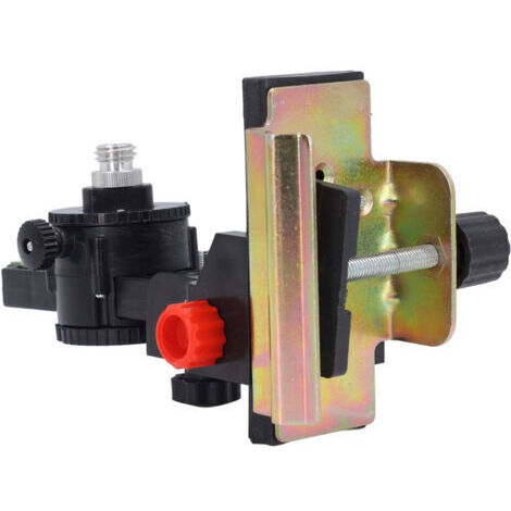 Adaptador para nivel de burbuja con soporte de ajuste fino y cabezal telescópico multifuncional giratorio de 360°.
