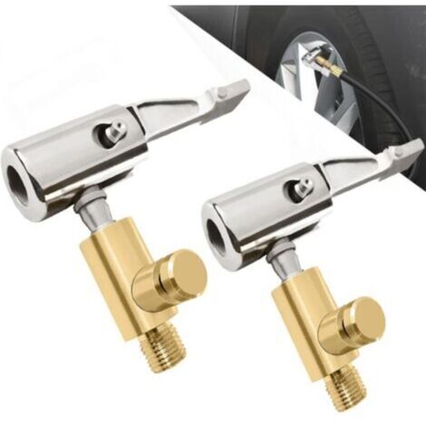 Adaptador para válvula de neumático de coche – juego de 2 piezas de latón, rosca estándar, compatible con compresor y bomba portátil.