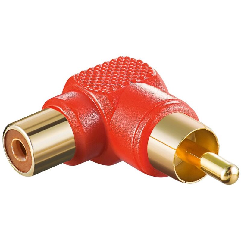 

Adaptador RCA 1 Macho A 1 Hembra Acodado ROJO