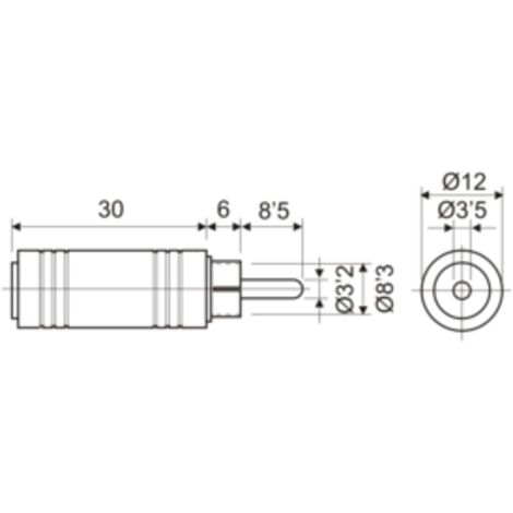 Adaptador RCA a hembra estéreo 3.5 mm Electro Dh 13.620 8430552022762