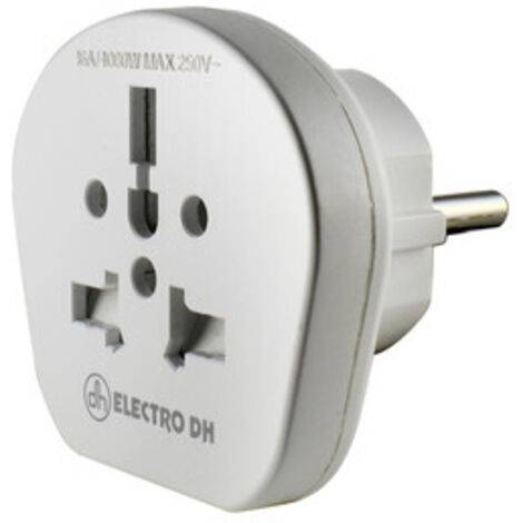 Adaptador Red Eléctrica Schuko A Universal Varias Clavijas 16a 3500w Blanco 36.062/1/univ