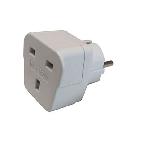 Adaptador reino unido a europeo 13 a 250 v blanco (retractilado)