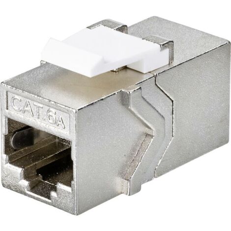 Adaptador RJ45 hembra a hembra CAT6a de alto rendimiento – Modelo A834002, blindado, compatible con Gigabit