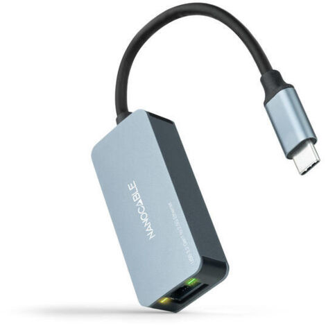 Adaptador RJ45 Nanocable 10.03.0410/ USB Tipo-C Macho - RJ45 Hembra