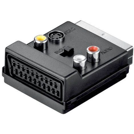 Adaptador Scart AV conmutable macho-hembra Negro