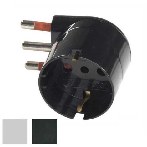 Adaptador Schuko 16A 2P+T Blanco 90° Rosi
