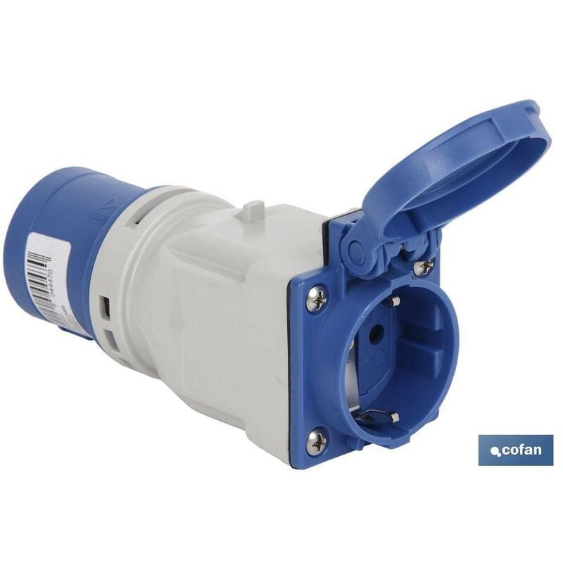 

Adaptador industrial clavija-base schuko ip44 16a 230v