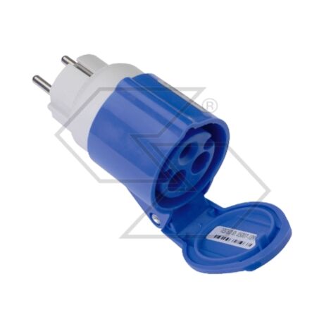 Adaptador SCHUKO clavija 2 polos + tierra 16A enchufe 2 polos + tierra 220V CEE IP44