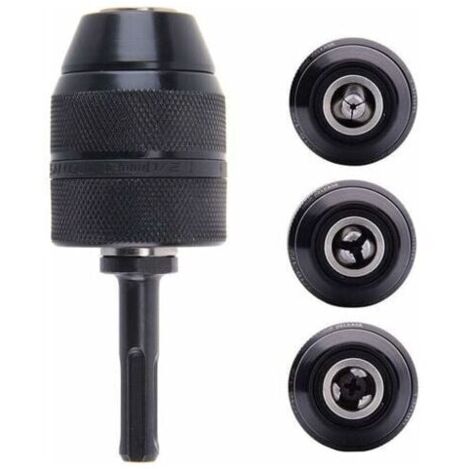 Adaptador SDS Plus, mandril autoajustable con función de autoapriete, 2–13 mm, mandril profesional robusto, 1/2–20 UNF, mandril autoajustable, con adaptador SDS