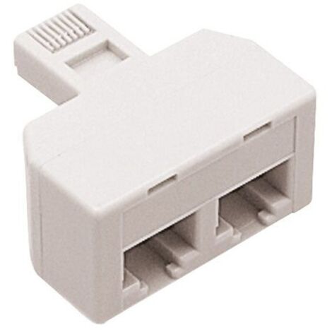 ADAPTADOR TELEFONIA 2 CONEXIONES MARFIL
