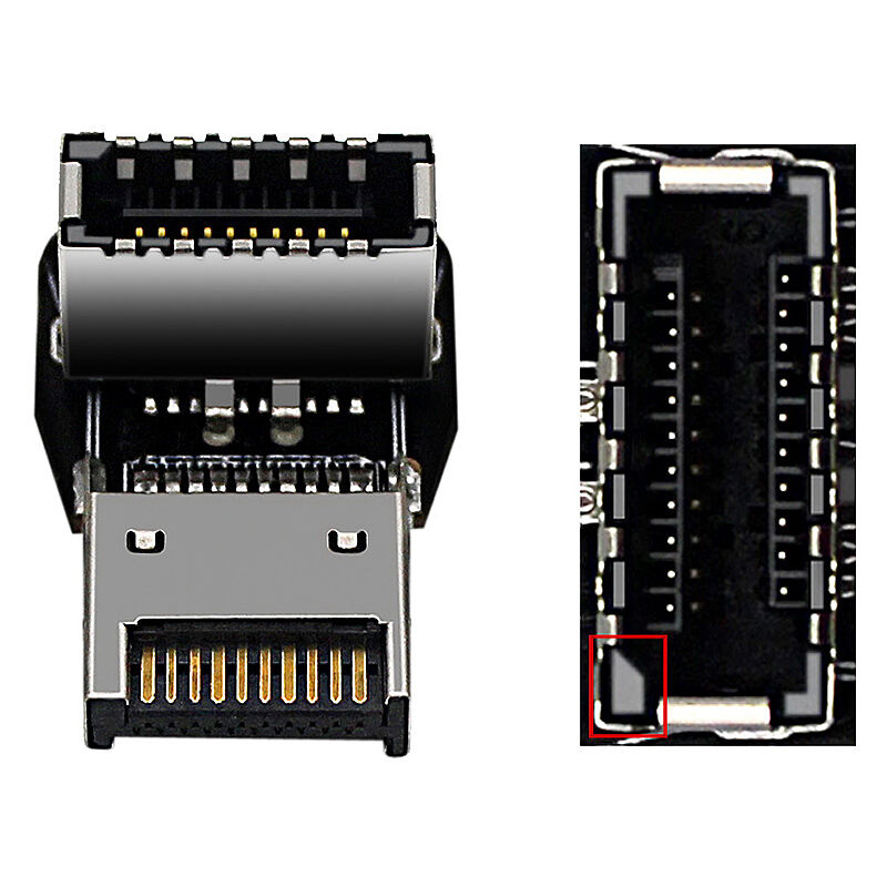 

Adaptador tipo E Adaptador tipo E macho a tipo E hembra Placa base Conector tipo E USB3.1 Transmision de alta velocidad de 10 Gbps (PH74A), Negro,