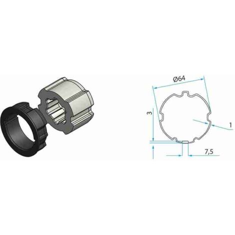 Adaptador Tm2 45 Para Tubo Zf 64mm Faac A45050509s Automatismos Automatismos