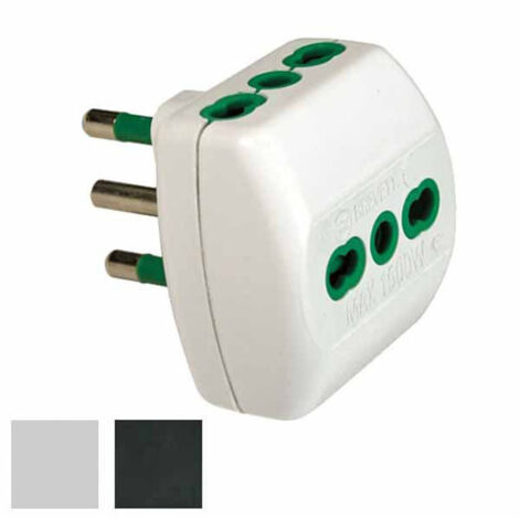 Adaptador triple 16A+T negro 82181 Fme