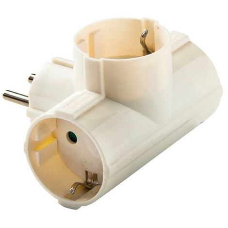 Adaptador triple DUOLEC salida lateral color blanco -