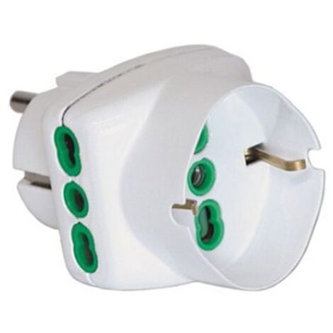 Adaptador triple Fanton 2 tomas de corriente de dos vías y de una vía Blanco 82230