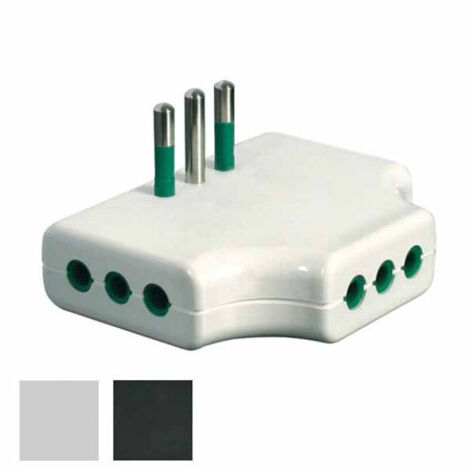 Adaptador triple plano 10A+T Negro 82251 Fme