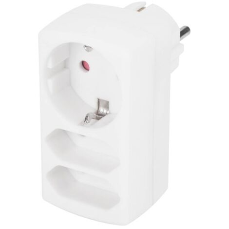 Adaptador triple salida schuko en linea GSC 000203366