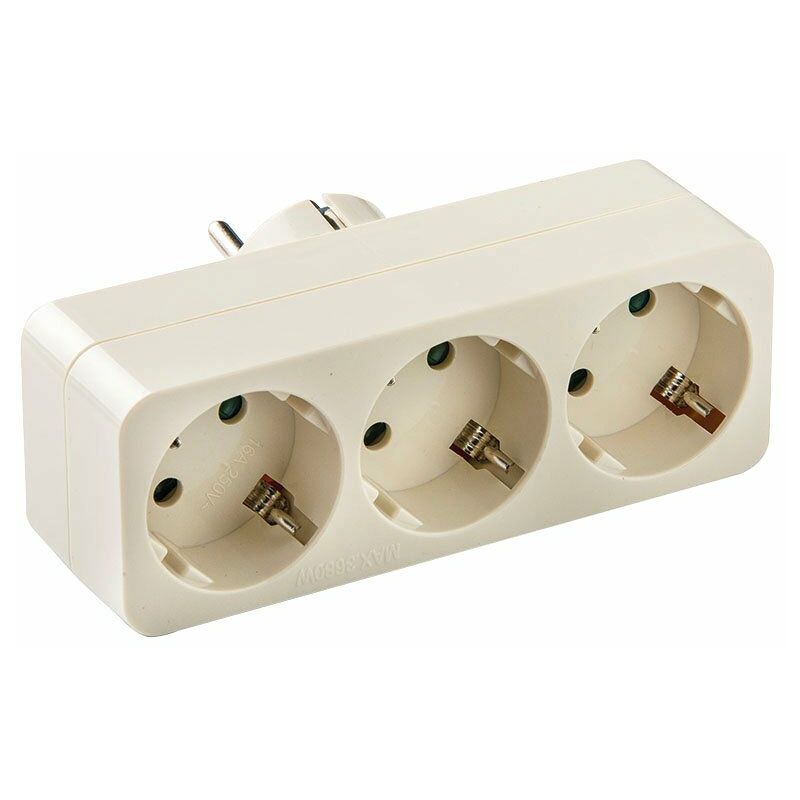 

Adaptador Triple Tt Frontal 10A-250V Duo