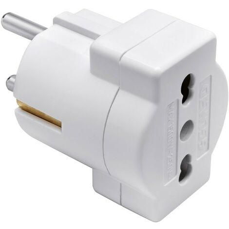 Adaptador Unel Gewiss Enchufe 2P+E 16A Enchufe alemán de doble punta GW28415