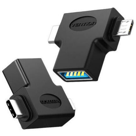 Adaptador USB 3.0 Vention CCVBB/ USB Tipo-C Macho - MicroUSB Macho