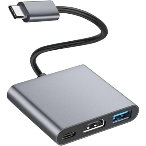 Adaptador USB C 3 en 1, de aluminio, para MacBook Pro/Air, HDMI 4K, PD 87 W, puerto USB 3.0, para iPad Pro m1, XPS, computadora portátil, Switch