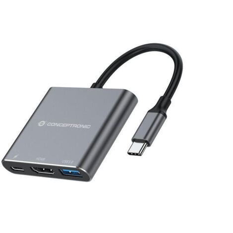 ADAPTADOR USB-C 3EN1 CONCEPTRONIC DONN018 HDMI USB -A 3.0 USB-C PD 100W