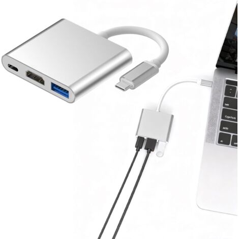 Adaptador USB-C a HDMI, adaptador para Mac HDMI, adaptador USB-C a HDMI, adaptador USB-C multipuerto con salida HDMI 4K para MacBook Pro, Google Chromebook, HP y Samsung S9+