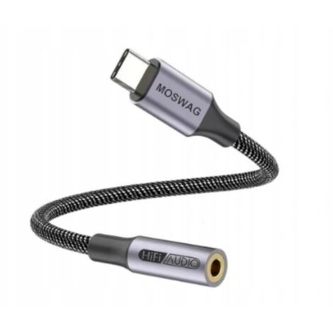 ADAPTADOR USB C A JACK DE 3,5 MM HEMBRA MOSWAG HIFI DAC BRAID