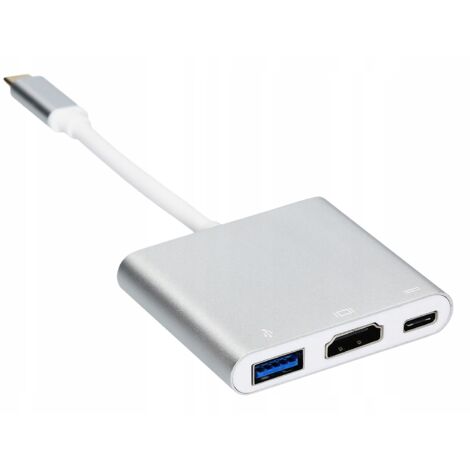 ADAPTADOR USB C HDMI+USB 3.0+PD 4K HUB MacBook 3en1