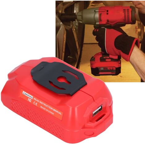 Adaptador USB Craftsman CMCB002 para baterías – convertidor de batería de 20 V, ABS+PC rojo, para CMCB202 y CMCB204, con función de protección y función de carga rápida.