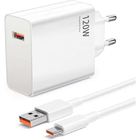 Adaptador USB de 120 W para Xiaomi con cable tipo C de 6 A