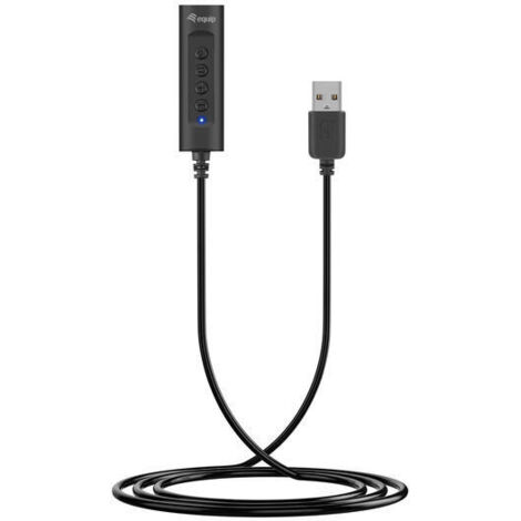 ADAPTADOR USB EQUIP LIFE A JACK 3.5 HEMBRA A USB CON CONTROL DE VOLUMENT Y MUTE