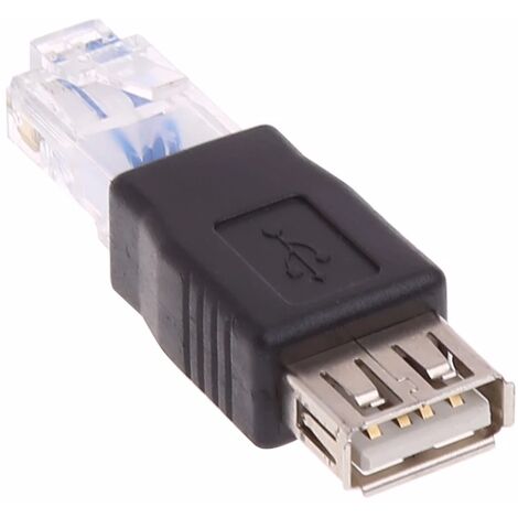 Adaptador USB hembra a RJ45 macho  Negro