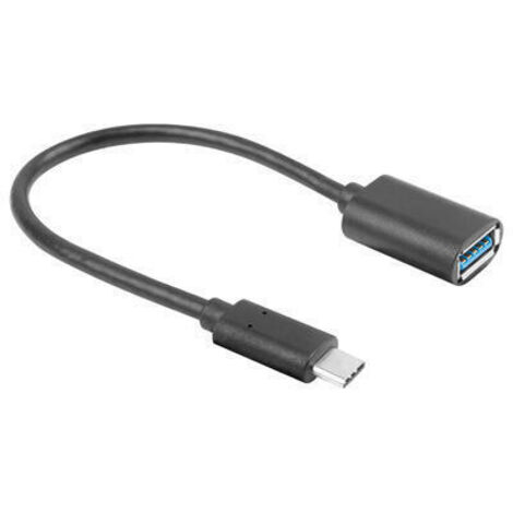 ADAPTADOR USB LANBERG USB-C M 3.1 A USB-A H 15CM OTG NEGRO