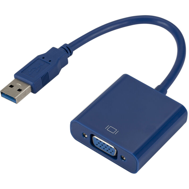 

Adaptador USB3.0 a VGA USB a VGA Tarjeta de video externa Convertidor VGA para computadora portatil de escritorio para monitorear el proyector, Azul