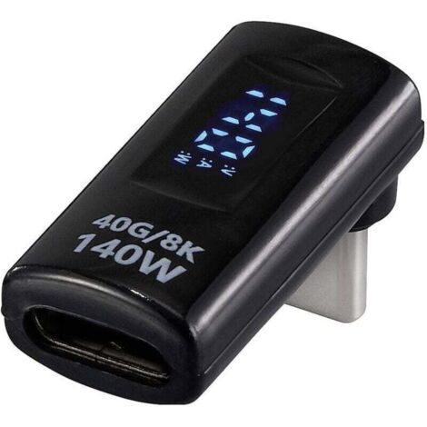 Adaptador USB4® macho a USB-C® hembra tipo L – 40 Gbps, 140 W, pantalla LED 8K – Número de pieza W922243