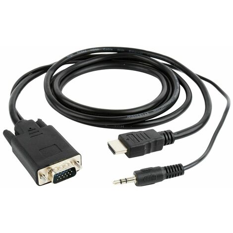 CABLE ADAPTADOR / CONVERSOR PHOENIX DE VGA A HDMI CON AUDIO JACK 3.5 /  MACHO-HEMBRA