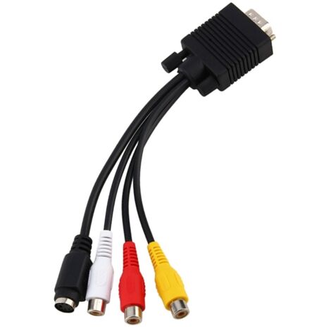 Adaptador VGA SVGA a S-Video 3 RCA AV TV, cable convertidor para PC/portátil