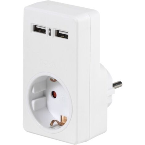 Adaptador Vivanco 34422/ Schuko - 2x USB Hembra