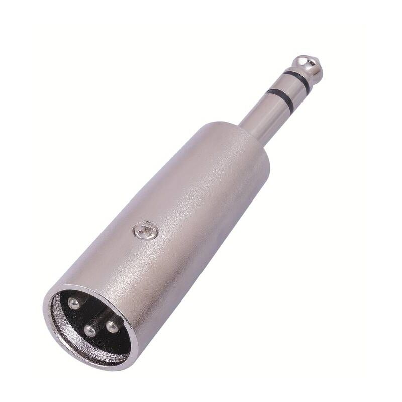 

Adaptador XLR estereo 3 pin macho - jack 6.35 macho Gris