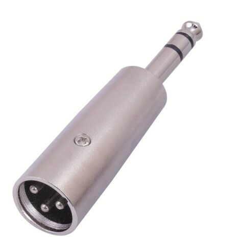 Adaptador XLR estereo 3 pin macho - jack 6.35 macho Gris