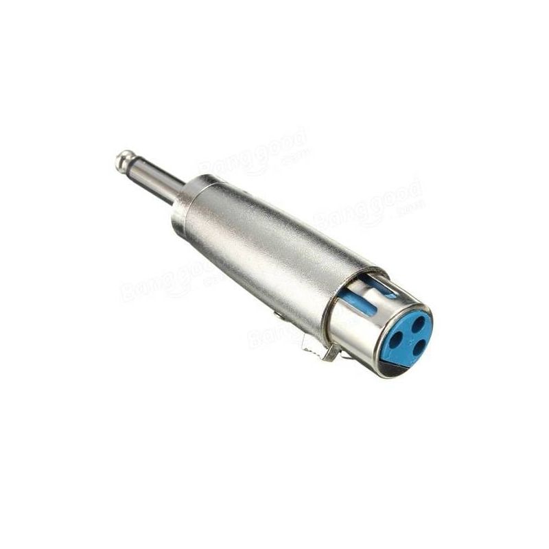 

Adaptador XLR mono 3 pin hembra a jack 6.35 macho Gris