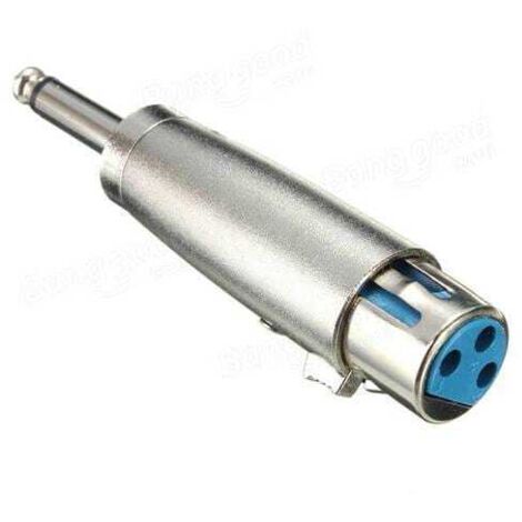 Adaptador XLR mono 3 pin hembra a jack 6.35 macho Gris