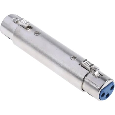 Adaptador XLR mono 3 pin hembra a XLR 3 pin hembra Gris