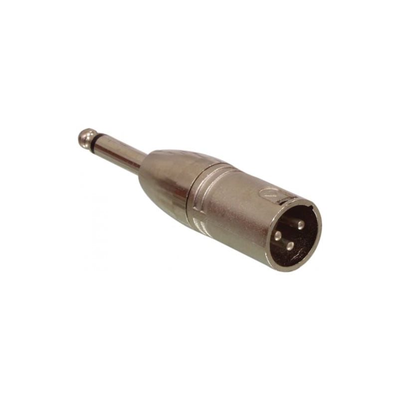 

Adaptador XLR mono 3 pin macho - jack 6.35 macho Gris