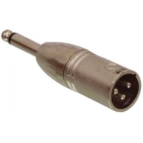 Adaptador XLR mono 3 pin macho - jack 6.35 macho Gris