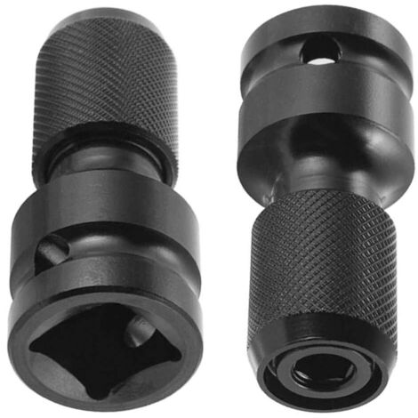 Adaptadores de 2 piezas de cuadrado de 1/2" a hexagonal de 1/4", convertidor de mandril de liberación rápida para llave de impacto y portapuntas de destornillador