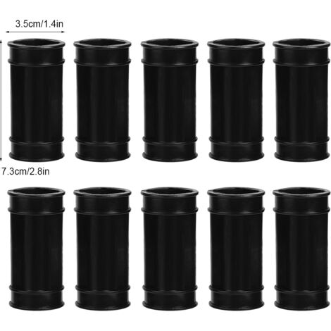 Adaptadores de conexión para bebederos de pollos, 10 unidades, plástico negro, 2,3 cm de diámetro.
