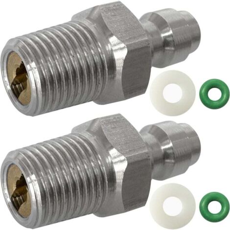 Adaptadores de enchufe de desconexión rápida de acero inoxidable de 8 mm con rosca macho NPT de 0,125" y accesorios de recarga PCP para paintball con junta tórica de sellado.